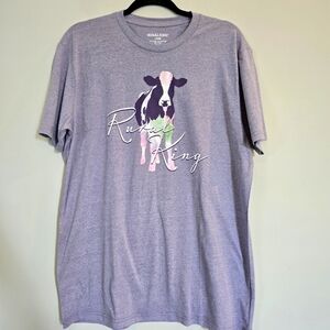 Rural King Womens T-shirt‎ "Tie Dye Cow" Short Sleeve Purple.D93